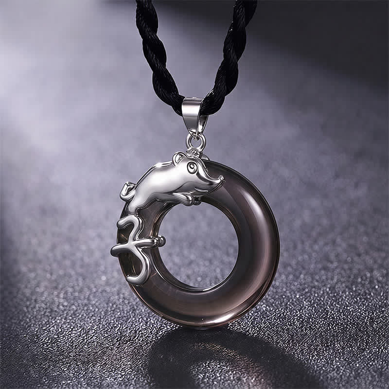 Buddha Stones Naszyjnik z wisiorkiem "Fortuna" z klamrą pokoju w chińskim znaku zodiaku - Image 2