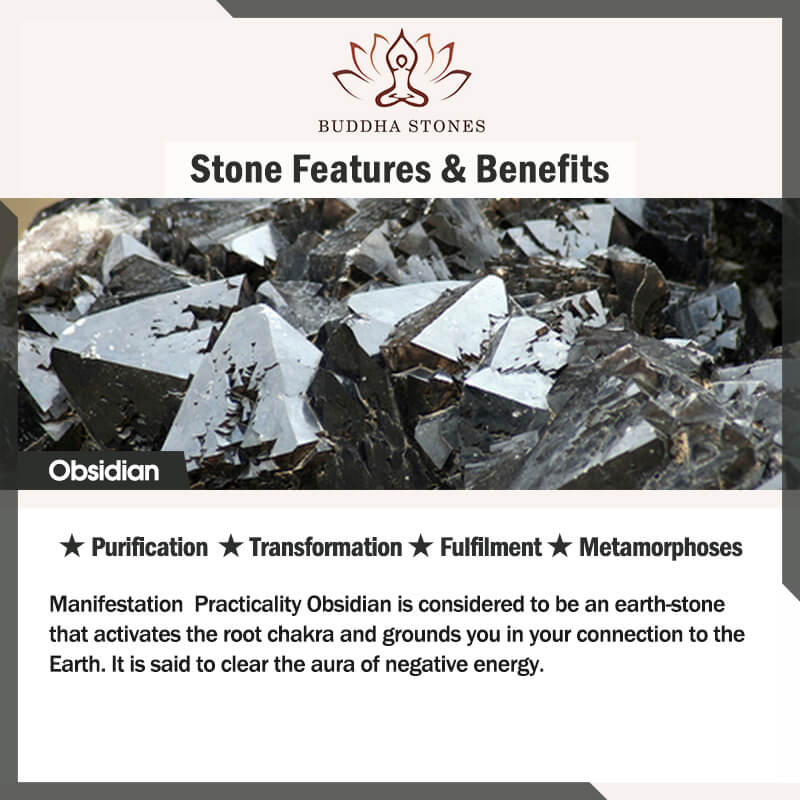 Buddha Stones Naszyjnik z wisiorkiem w kształcie smoka z czarnego obsydianu - Image 11