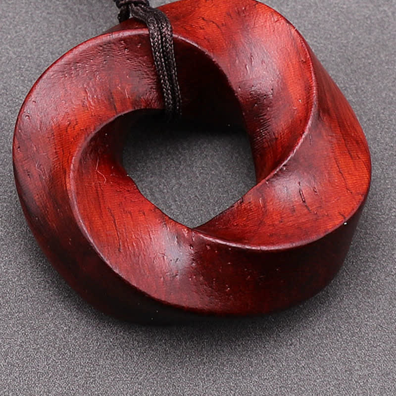 Buddha Stones Naszyjnik z wisiorkiem z czerwonego drzewa sandałowego Infinite Knot Eternity Rope - Image 12