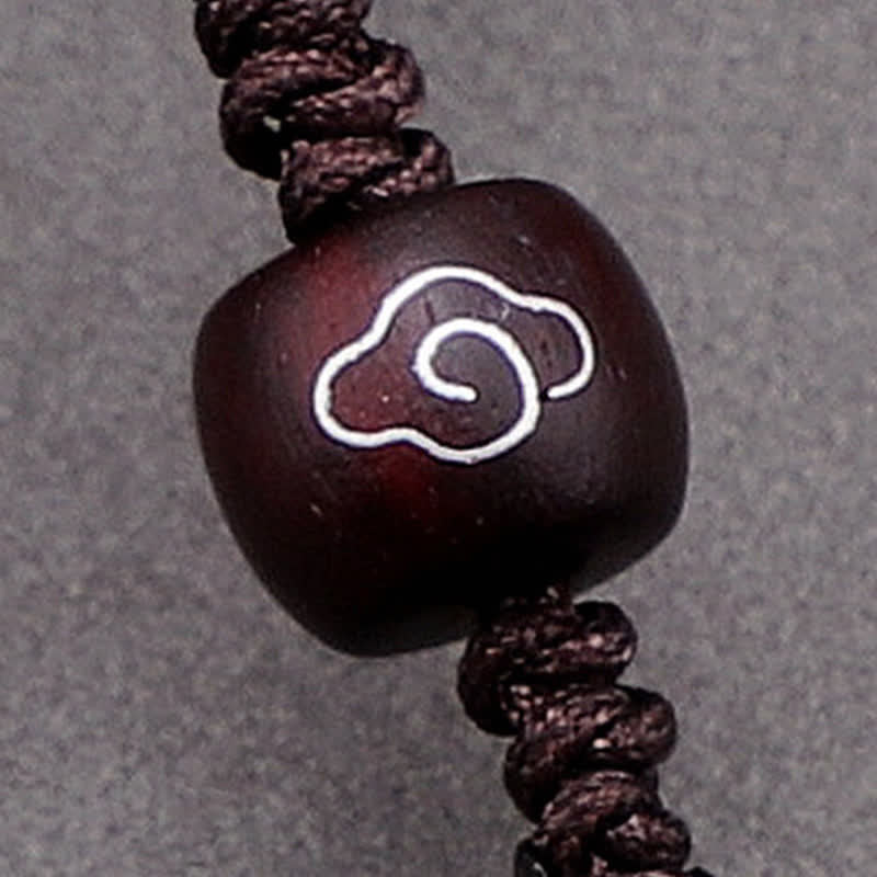 Buddha Stones Naszyjnik z wisiorkiem z czerwonego drzewa sandałowego Infinite Knot Eternity Rope - Image 13