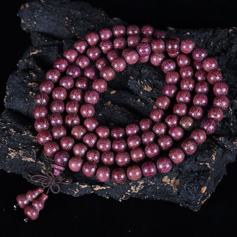 Buddha Stones Naturalna tykwa Peltogyne 108 koralików Mala - Image 3