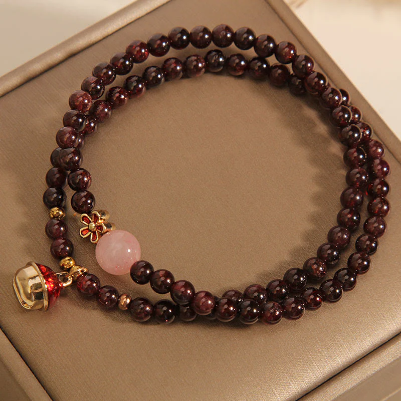 Buddha Stones Naturalne 3mm Ultra-cienkie Granatowe Koraliki Kwarcowe Różowe Pieniądze Dzwonek Kwiat Bransoletka Ochronna - Image 11