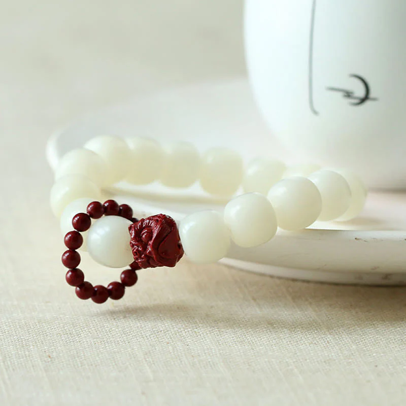 Buddha Stones Naturalne Nasiona Bodhi Cynober Tańczący Lew Charm Mądrość Harmonia Nadgarstek Mala - Image 3