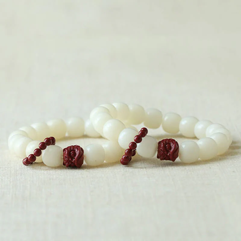 Buddha Stones Naturalne Nasiona Bodhi Cynober Tańczący Lew Charm Mądrość Harmonia Nadgarstek Mala - Image 5