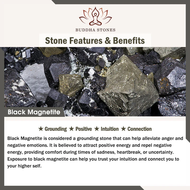 Buddha Stones Naturalne Niebieskie Tygrysie Oko Czarny Magnetyt Om Wzór Dwurzędowe Koraliki Bransoletka Siłowa - Image 9
