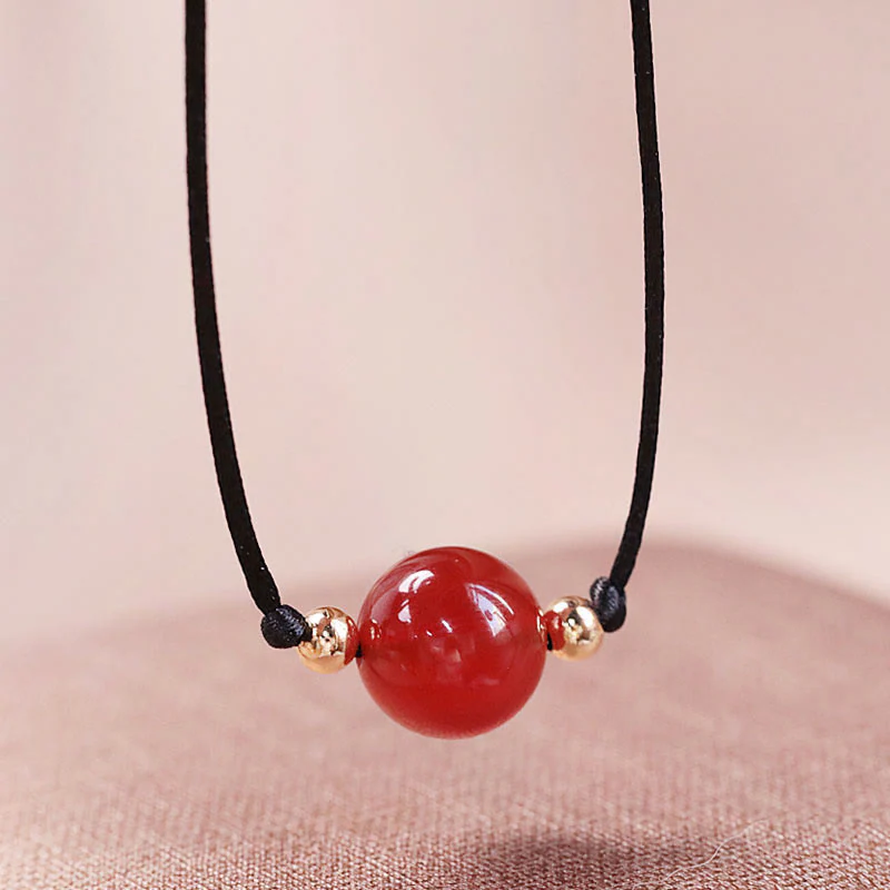 Buddha Stones Naturalny Czerwony Agat Chalcedon Samoakceptacja Pewność Siebie Koraliki Bransoletka Naszyjnik Wisiorek - Image 12