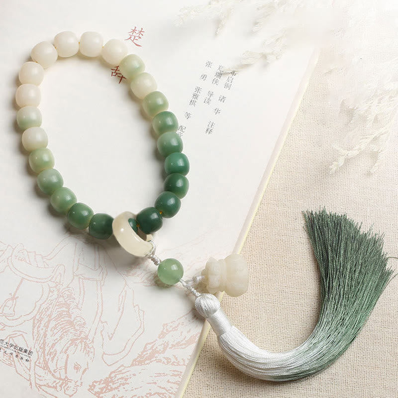 Buddha Stones Naturalny Gradient Bodhi Nasiona Fortuny Pieniądze Worek Lotos Mądrość Tassel Nadgarstek Mala - Image 6