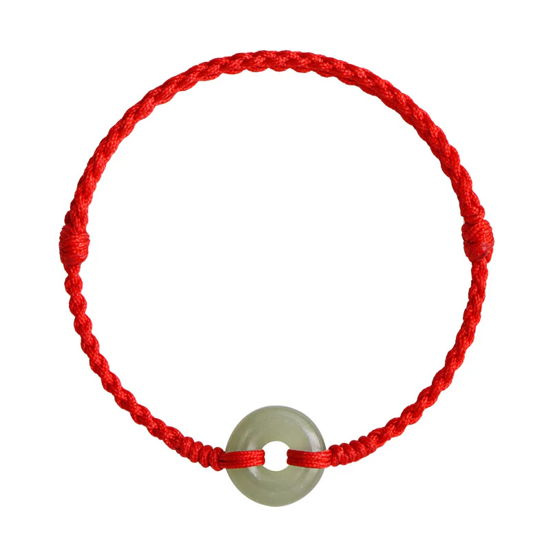 Buddha Stones Naturalny Hetian Jade Peace Klamra Ochrona Szczęścia Bransoletka Pleciona Bransoletka na Nogę - Image 12