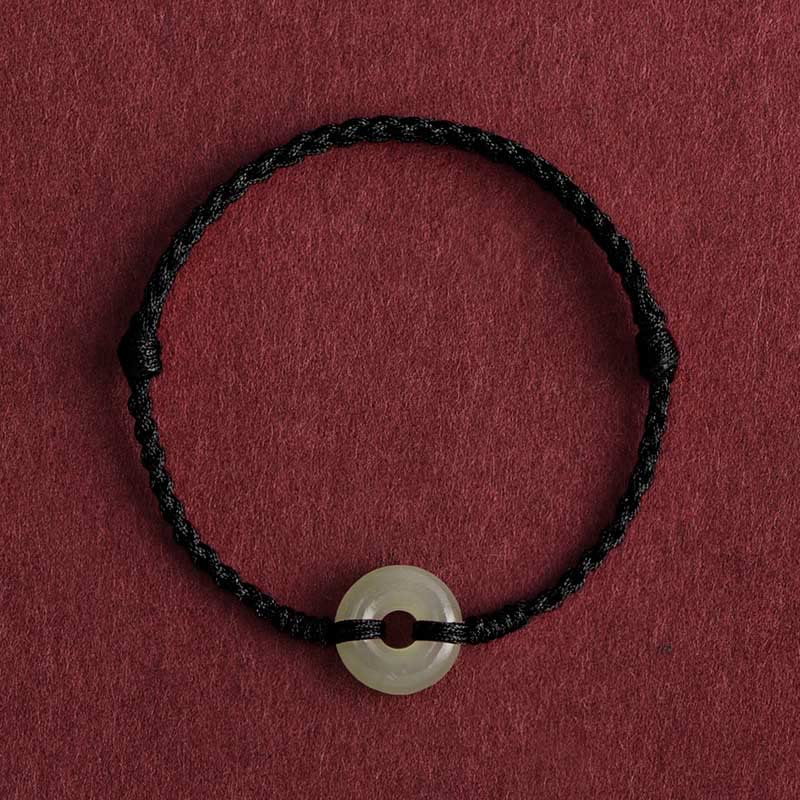 Buddha Stones Naturalny Hetian Jade Peace Klamra Ochrona Szczęścia Bransoletka Pleciona Bransoletka na Nogę - Image 13