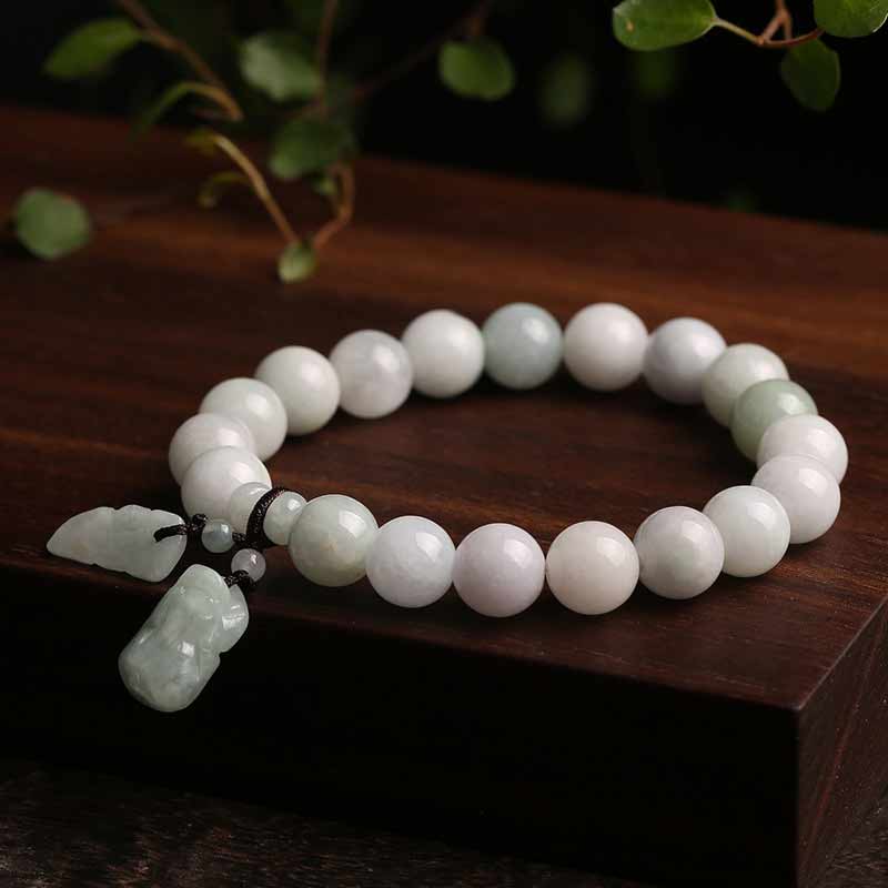 Buddha Stones Naturalny Jadeit Pi Xiu Budda Tykwa Jabłko Bransoletka Sukcesu - Image 3