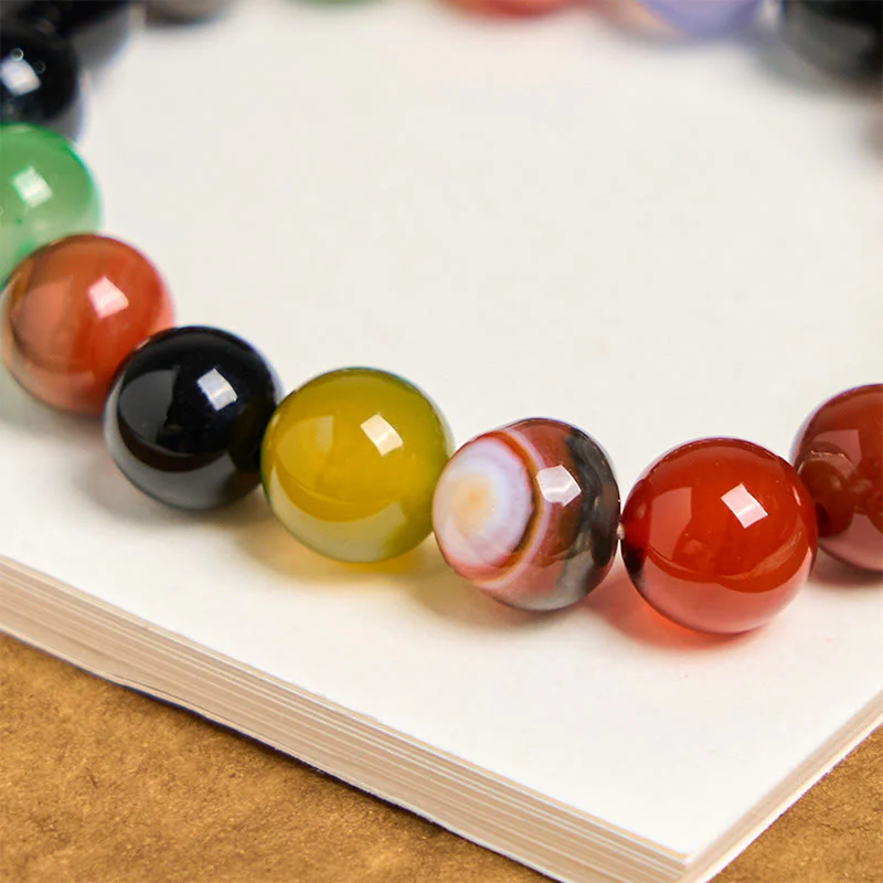 Buddha Stones Naturalny Kolorowy Chalcedon Agat Bransoletka Harmonia - Image 13