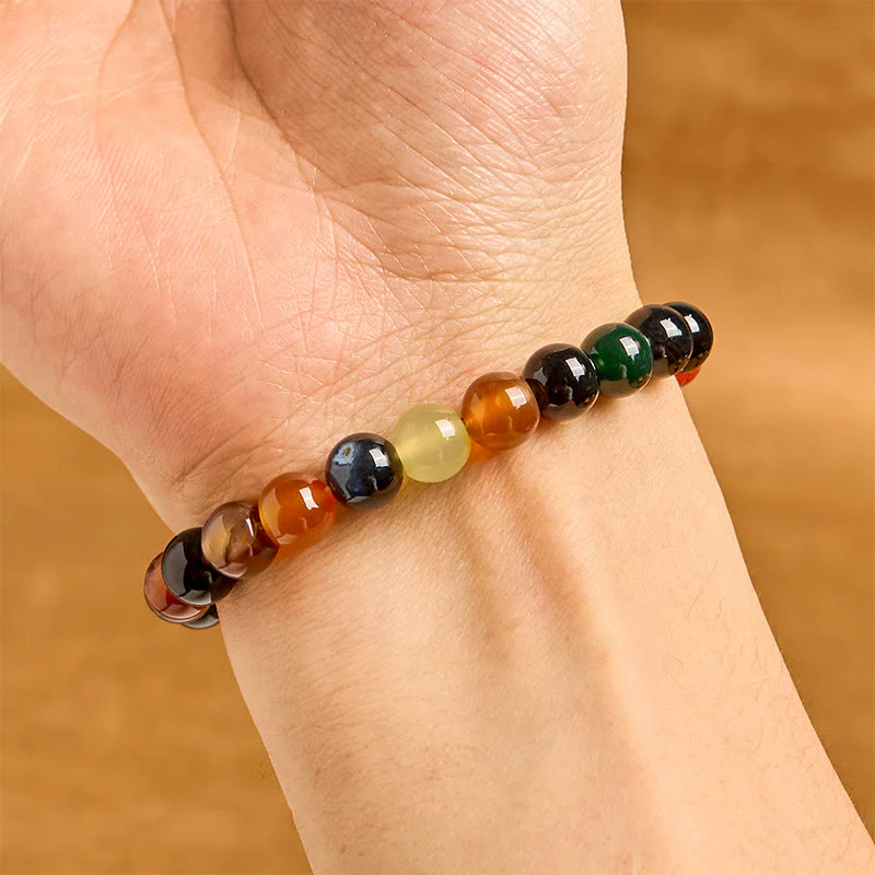 Buddha Stones Naturalny Kolorowy Chalcedon Agat Bransoletka Harmonia - Image 3