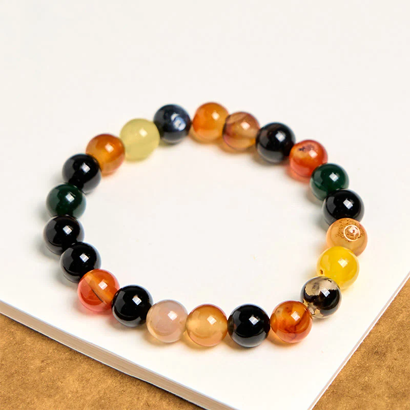 Buddha Stones Naturalny Kolorowy Chalcedon Agat Bransoletka Harmonia - Image 4