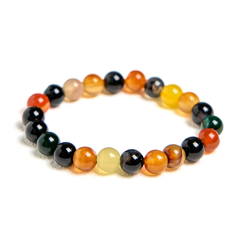 Buddha Stones Naturalny Kolorowy Chalcedon Agat Bransoletka Harmonia - Image 7