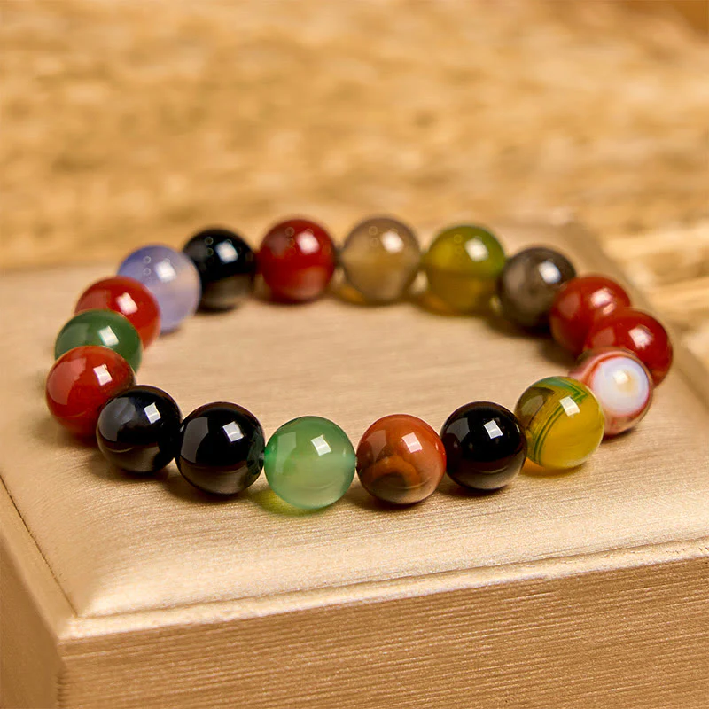 Buddha Stones Naturalny Kolorowy Chalcedon Agat Bransoletka Harmonia - Image 9