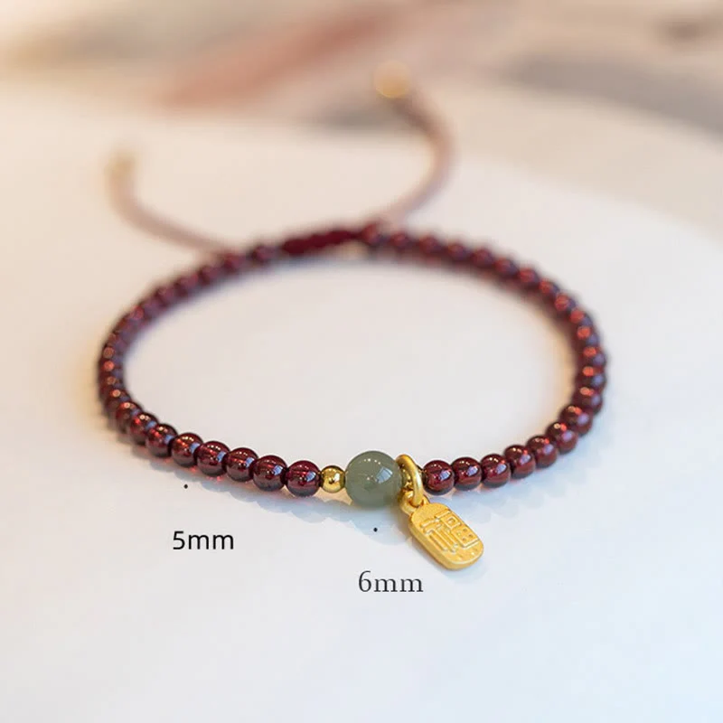 Buddha Stones Naturalny Kwarc Truskawkowy Granat Jadeit Szczęście Fortuna Fu Charakter Uzdrawiająca Bransoletka - Image 17