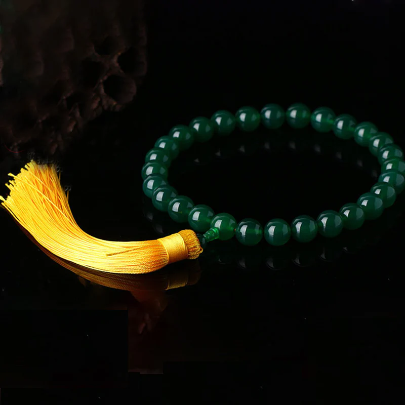 Buddha Stones Naturalny Zielony Agat Mala Nadgarstek Moc Frędzle Kieszonkowa Mala Dekoracja Samochodu - Image 7