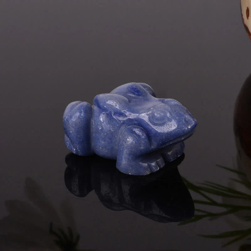 Buddha Stones Naturalny zielony awenturyn, przezroczysty kwarc, kryształ i kamień dekoracyjny Frog Wealth - Image 4