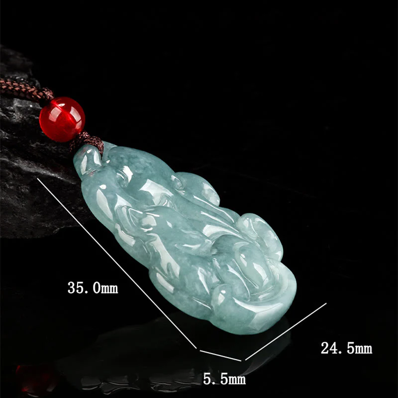 Buddha Stones Naturalny Zielony Jade Dziewięcioogonowy Lis Wróżka Naszyjnik Wisiorek Dobrobyt - Image 8