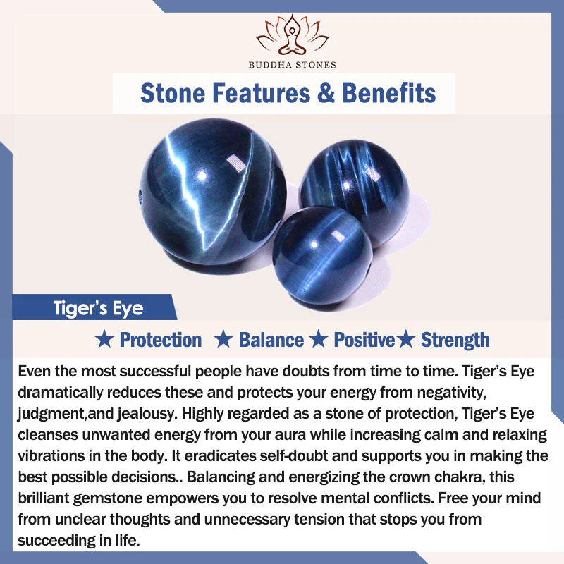 Buddha Stones, niebieski agat, tygrysie oko, skała lawowa, czarny onyks, lazuryt, koraliki z lapis lazuli, skórzana bransoletka ochronna - Image 6