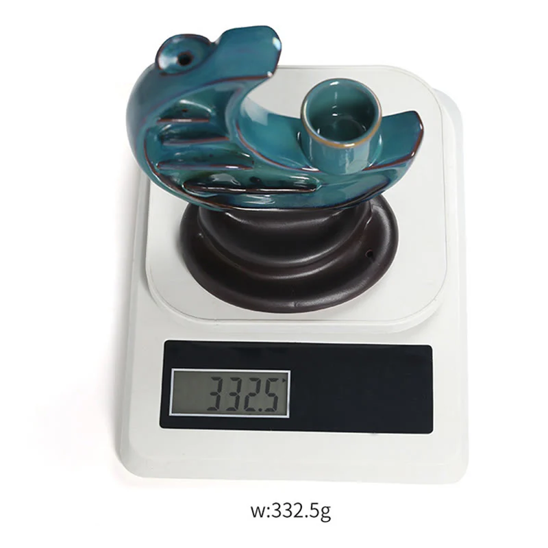 Buddha Stones Niebieski Półksiężyc Ceramiczny Dym Fontanna Medytacja Świecznik Kadzidło Palnik Dekoracja - Image 16
