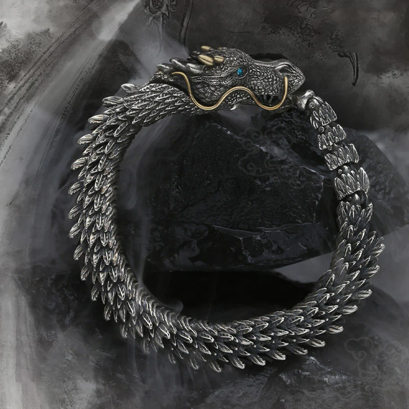 Buddha Stones Nordycki Smok Ręcznie Robiony Amulet Szczęście Ochrona Łańcuch Bransoletka - Image 7