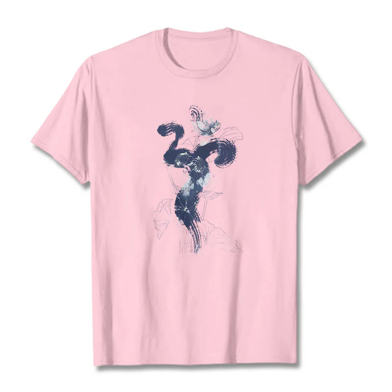 Buddha Stones OM Kwiat Lotosu Tło Bawełniana Koszulka T-shirt - Image 13