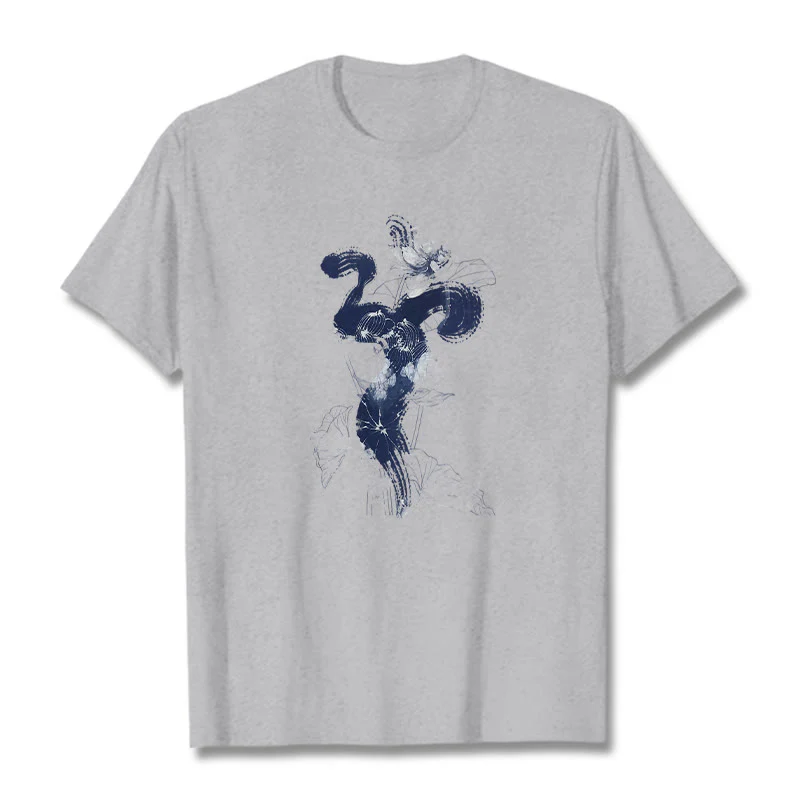 Buddha Stones OM Kwiat Lotosu Tło Bawełniana Koszulka T-shirt - Image 20