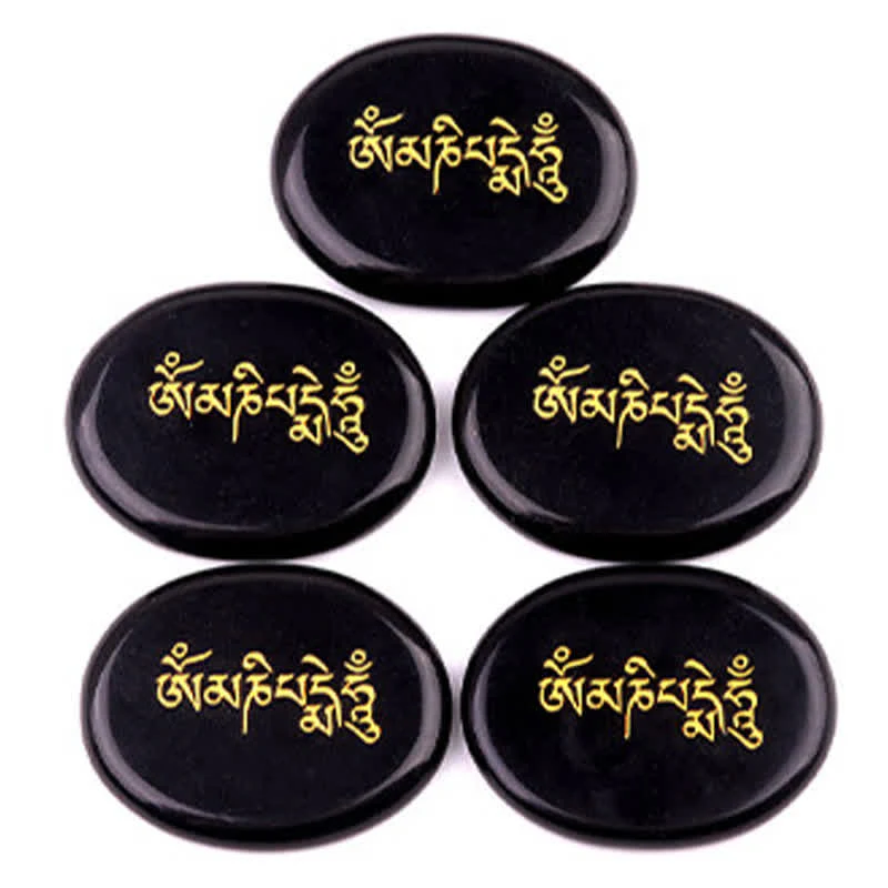 Buddha Stones Om Mani Padme Hum Ametyst Tygrysie Oko Kamień Kryształowy Dekoracja Palmowa 35*45mm - Image 11