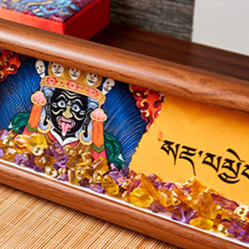 Buddha Stones Om Mani Padme Hum Budda Złoty sztabka Thangka Ramka na zdjęcia Ozdoba Wystrój domu - Image 2