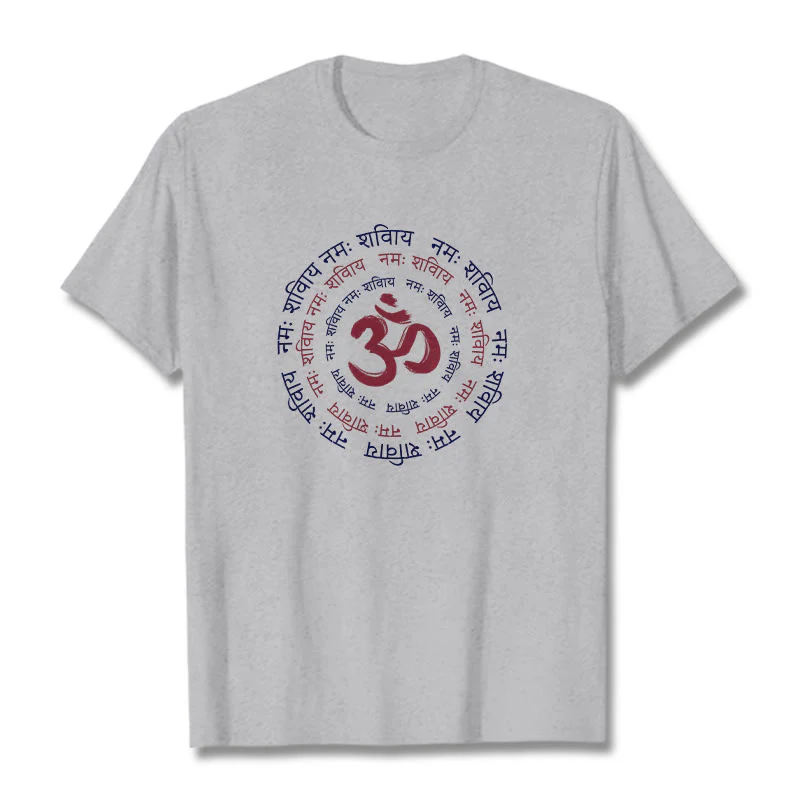 Buddha Stones OM Mantra Charakter Sanskryt Bawełniana Koszulka T-shirt - Image 12