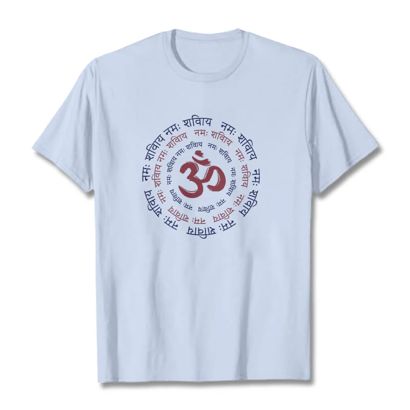 Buddha Stones OM Mantra Charakter Sanskryt Bawełniana Koszulka T-shirt - Image 5