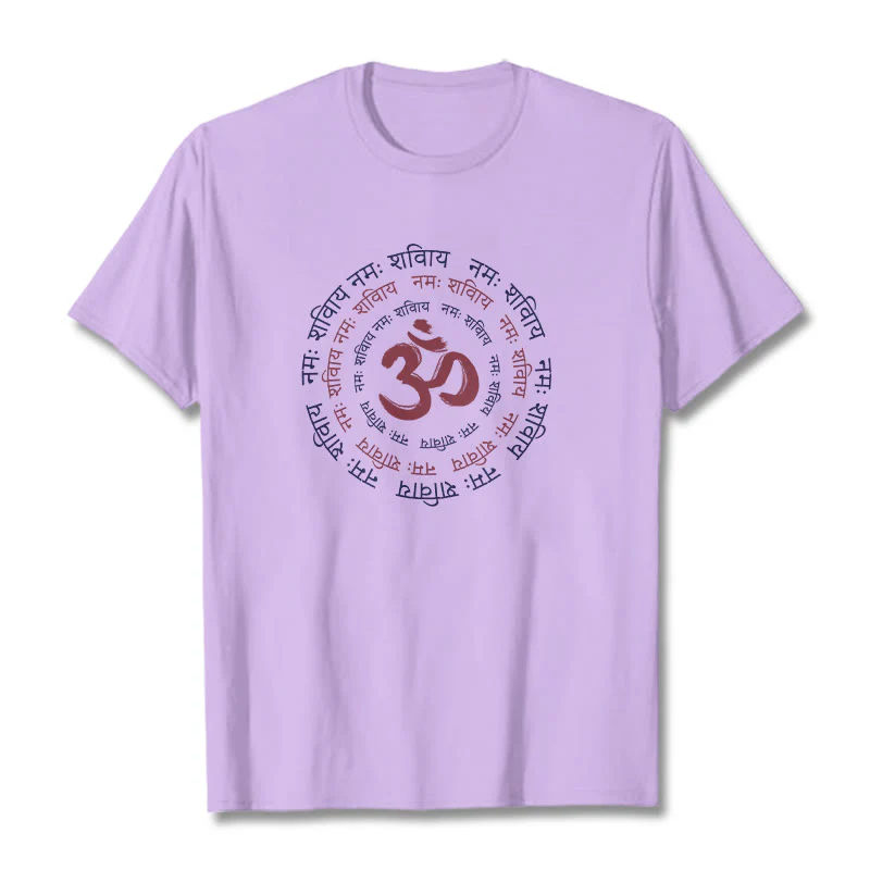 Buddha Stones OM Mantra Charakter Sanskryt Bawełniana Koszulka T-shirt - Image 8