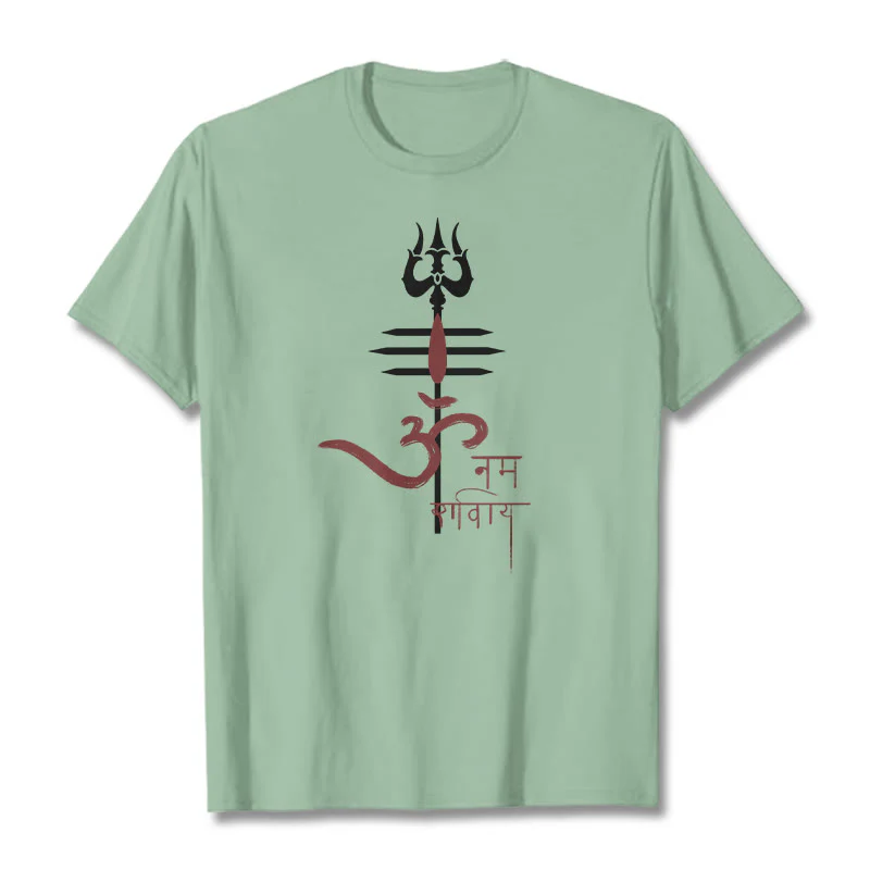 Buddha Stones OM NAMAH SHIVAYA Trójząb bawełniany T-shirt - Image 12