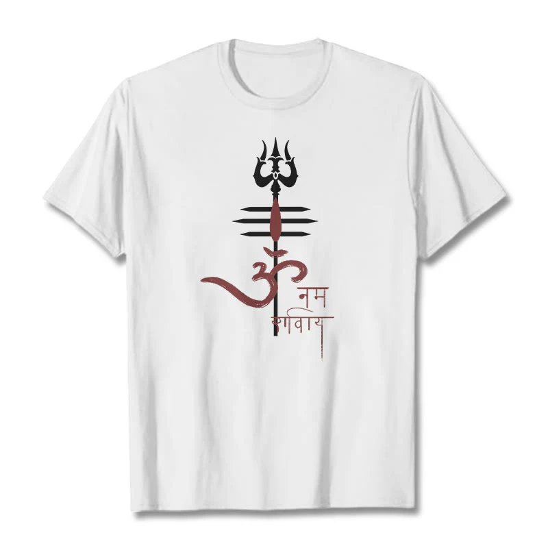 Buddha Stones OM NAMAH SHIVAYA Trójząb bawełniany T-shirt - Image 14