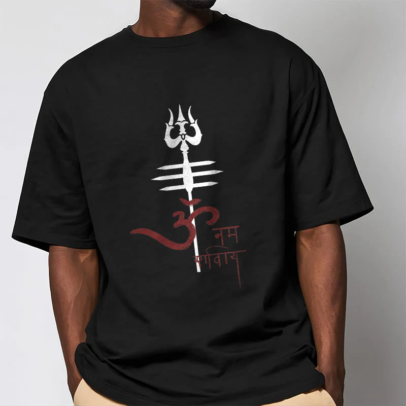 Buddha Stones OM NAMAH SHIVAYA Trójząb bawełniany T-shirt - Image 5