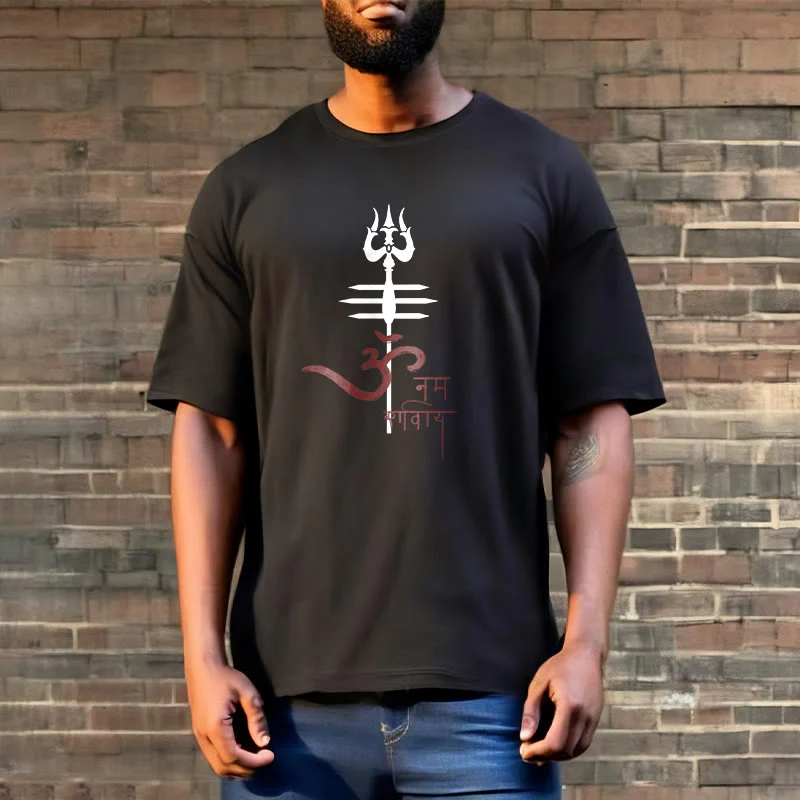 Buddha Stones OM NAMAH SHIVAYA Trójząb bawełniany T-shirt - Image 6