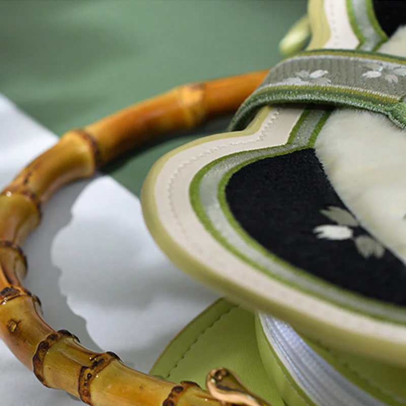 Buddha Stones Panda Bambus Haft Perłowy Łańcuch Chiński Węzeł Chwost Torba Crossbody Torebki - Image 10