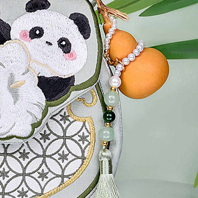 Buddha Stones Panda Kwiaty Gourd Wisiorek Torba Na Ramię Torba Crossbody - Image 10