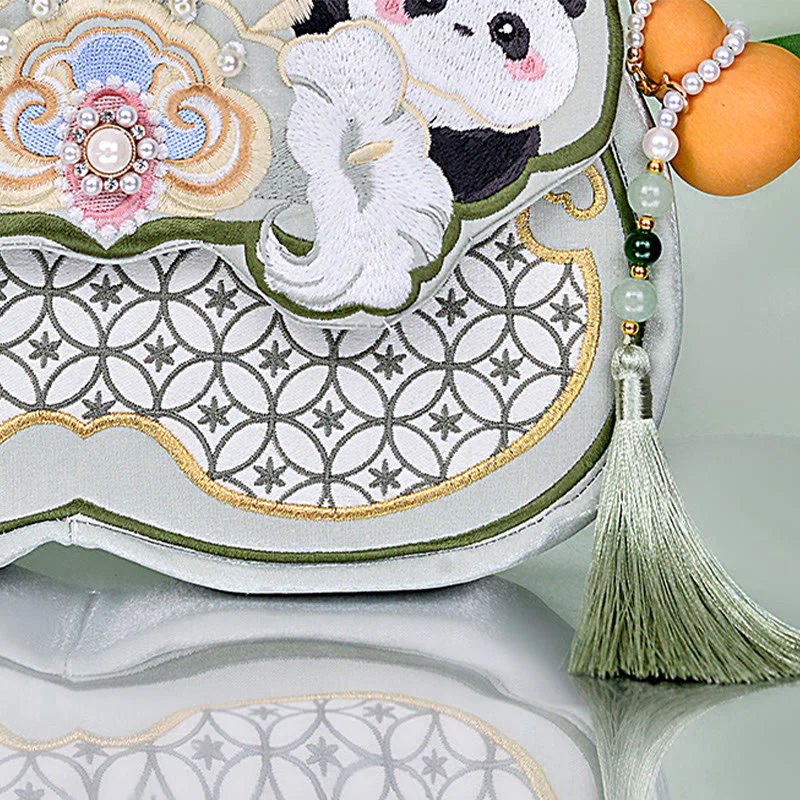 Buddha Stones Panda Kwiaty Gourd Wisiorek Torba Na Ramię Torba Crossbody - Image 11