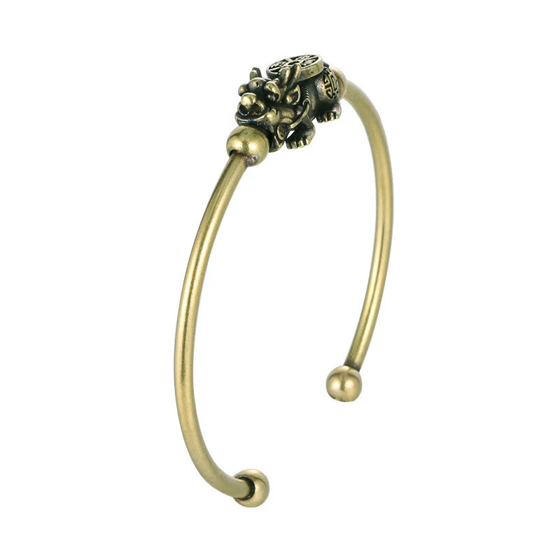 Buddha Stones Pi Xiu Niosący Kompas Fu Charakter Miedź Mosiądz Szczęście Bogactwo Bransoletka Bangle - Image 9