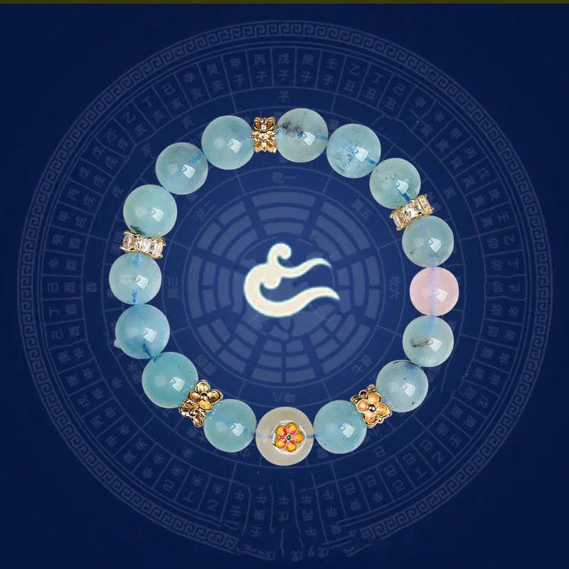 Buddha Stones Pięć Elementów Różnorodny Agat Kryształ Zielony Fantom Rutilated Kwarc Zielony Agat Winogronowy Malachit Bransoletka Szczęścia - Image 14