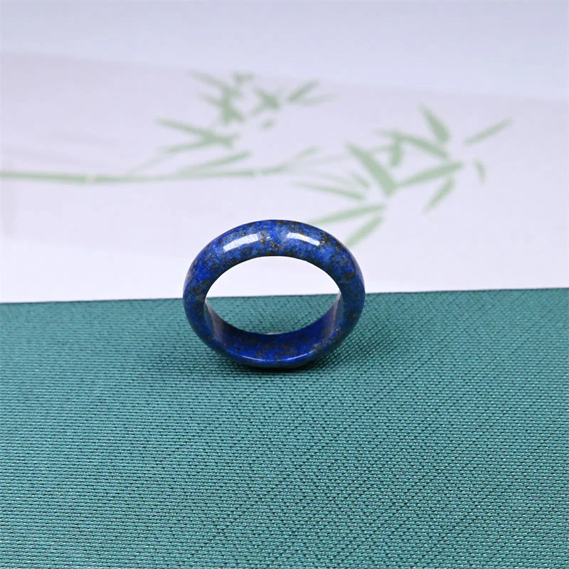 Buddha Stones Pierścionek z naturalnym lazurytem i lapis lazuli do pielęgnacji ciała - Image 4