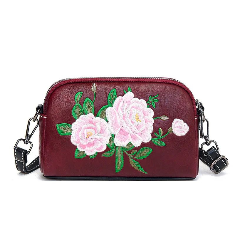 Buddha Stones Piwonia Granat Kwiaty Su Haft Podróż Zakupy Torebka Torba na Ramię Torba Crossbody - Image 25