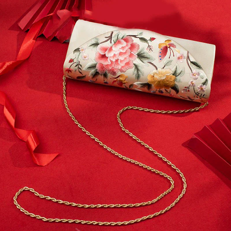 Buddha Stones Piwonia Tulipan Su Haft Ślub Zakupy Torebka Torebka Torebka Crossbody - Image 4