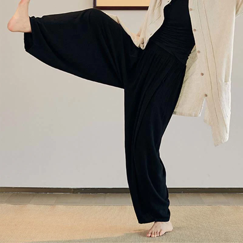 Buddha Stones Płaszcz z długim rękawem, prosty, kurtka, spodnie z szerokimi nogawkami, Zen Tai Chi, joga, medytacja, odzież - Image 11