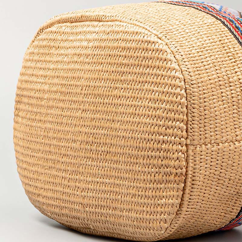 Buddha Stones Plaża Geometria Słoma Tkane Wiadro Frędzle Torba Crossbody Torba Na Ramię - Image 6