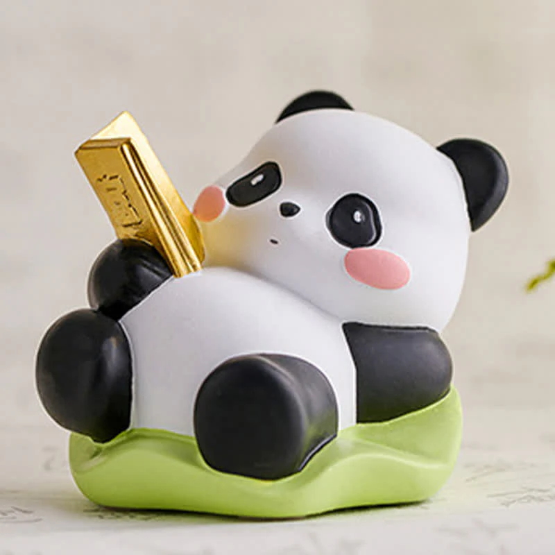 Buddha Stones Podstawka pod telefon z żywicy Lotus Panda, uroczy, zwierzęcy element dekoracyjny - Image 13