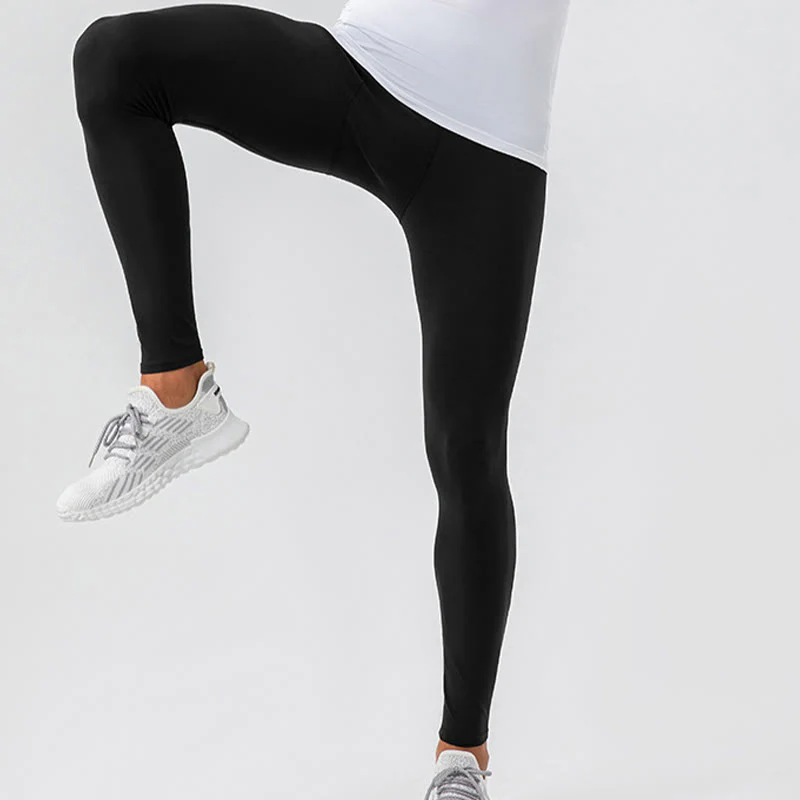 Buddha Stones Proste Wysokie Talie Elastyczne Oddychające Sportowe Spodnie Męskie Legginsy - Image 6