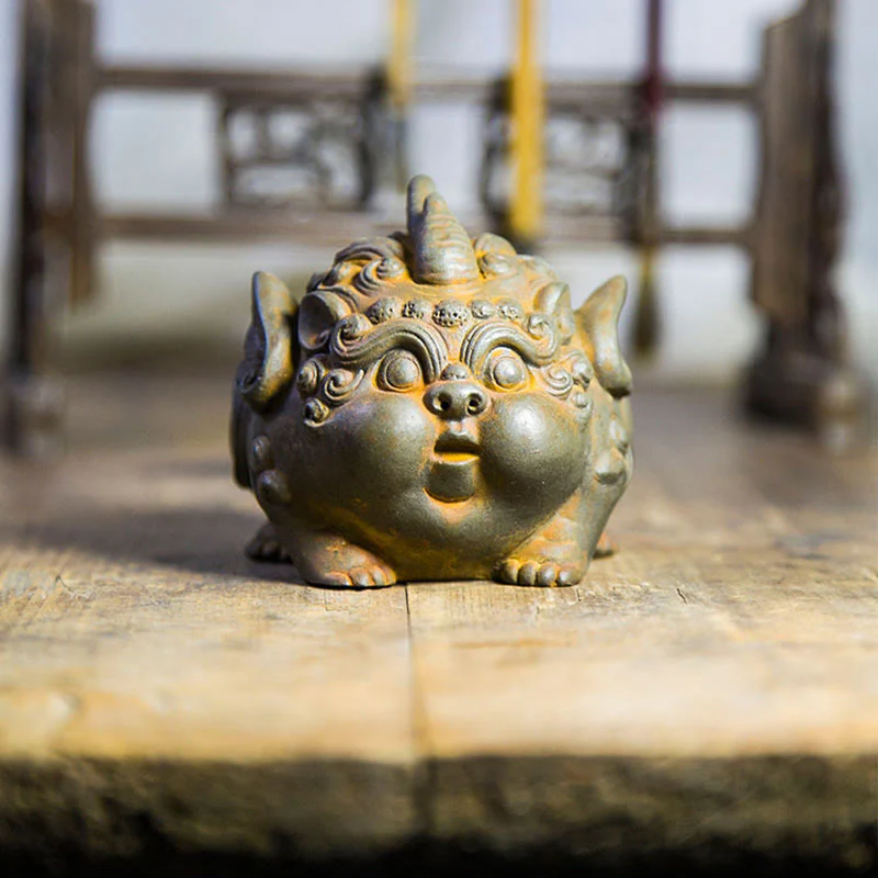 Buddha Stones Ręcznie Bogactwo PiXiu Żelazo Proszek Rdza Odlew Żywicy Statua Dekoracja Domu - Image 11